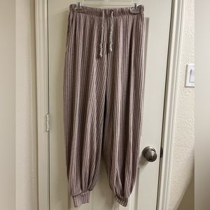 Free people blush lilac stripe balloon movement cozy boho pants joggers …